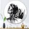 Designart - Monochrome Portrait of African American Woman IV - Modern Metal Circle Wall Art